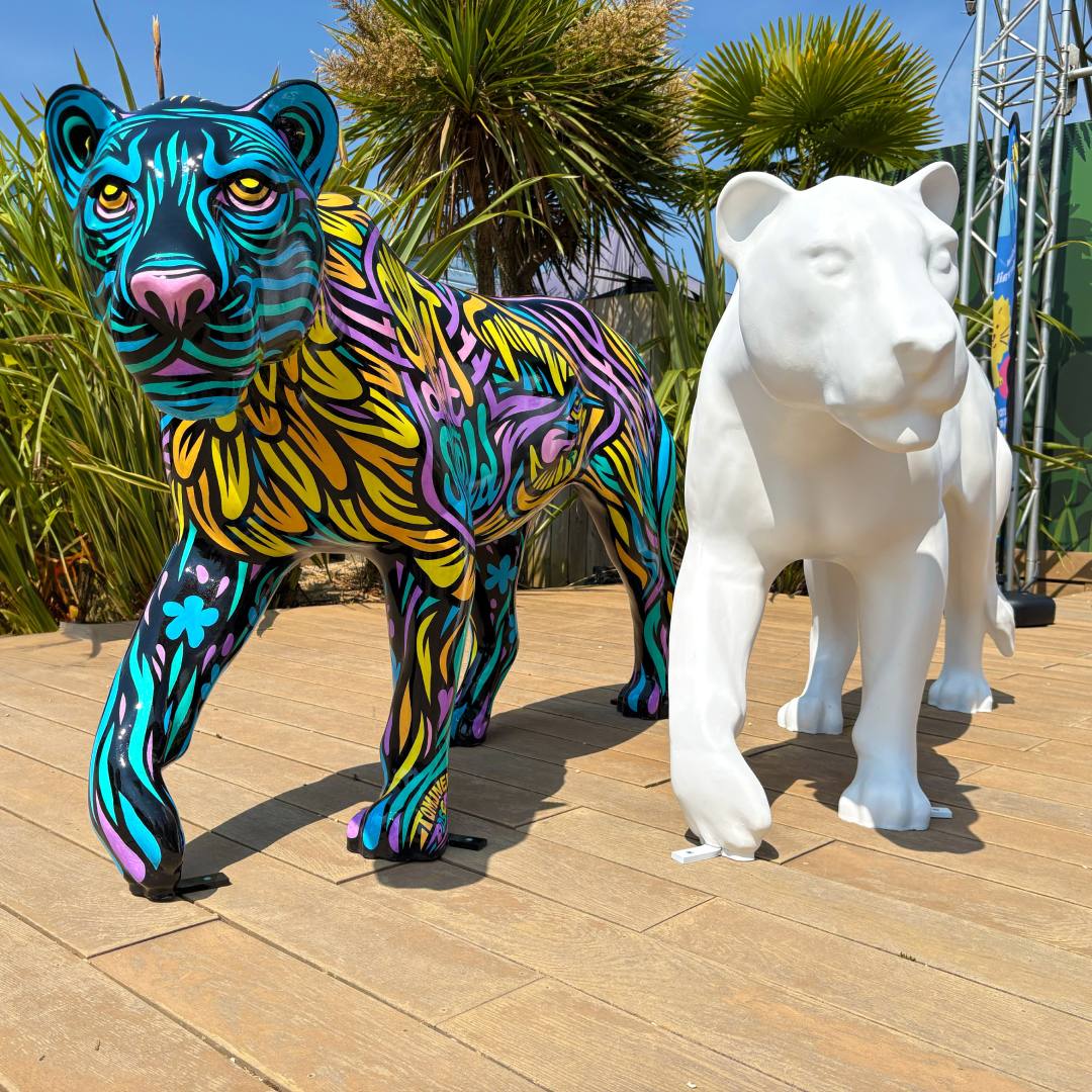 A painted lion in the Pride of Yorkshire trail
