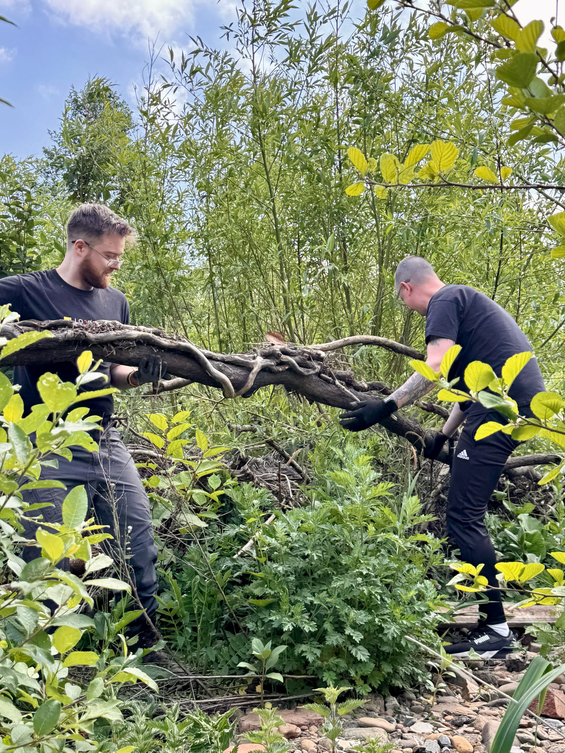 Loadhog employees cleaning the banks of the River Don